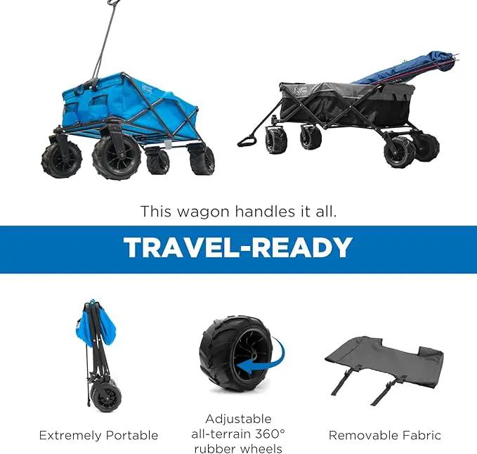 Creative Outdoor Original Folding Wagon All-Terrain Wheels by GreenHaven Gardens