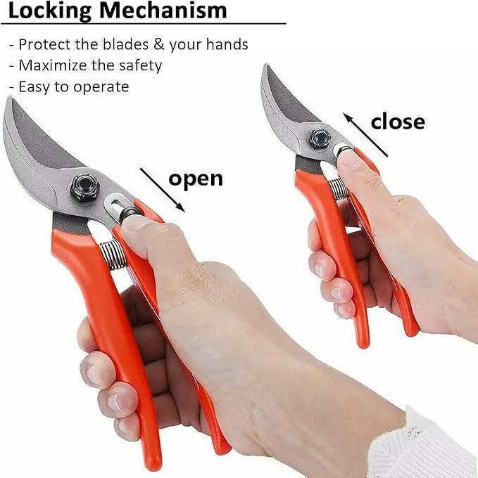BUGUI 8" Gardening Scissors, Bypass Pruning Shears, 1" Cutting Capacity Sharp Garden Clippers with Low-friction Painted Stainless Steel Blade by GreenHaven Gardens