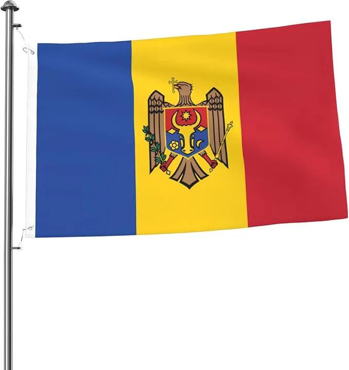 Moldova Moldavian Flag Garden Yard House 2x3 ft Flags Double Sided Print Banner Indoor Outdoor Party Home Decorations for Boat Dorm House Balcony by GreenHaven Gardens