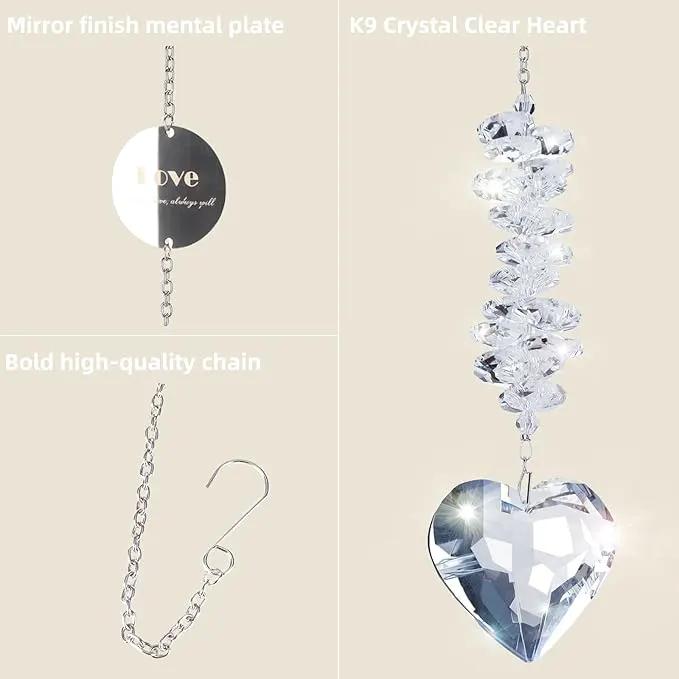 Sympathy Gifts for Loss of Loved One, Unique Memorial Gifts, Bereavement Gift Ideas for Loss of Mom Dad Son, Crystal Ball Sun Catchers Indoor Window, Christmas Decor, 45mm Heart Sun Catchers by GreenHaven Gardens