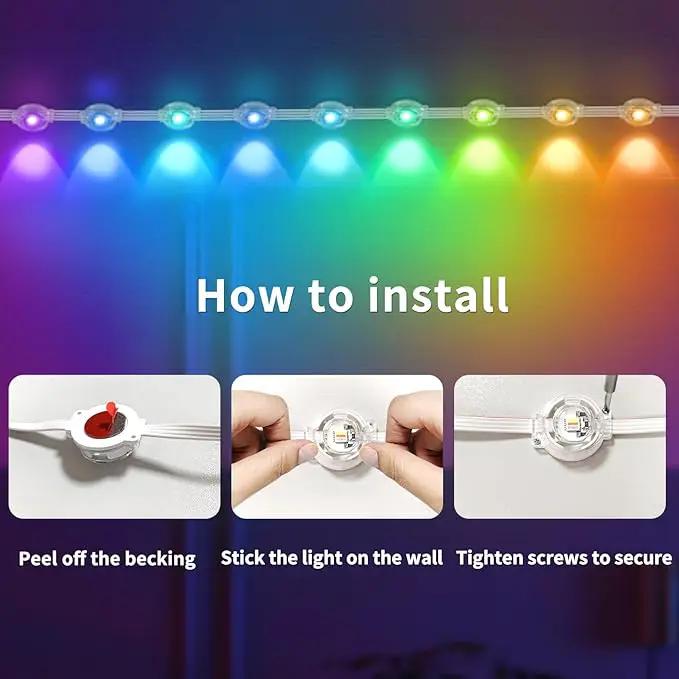 Permanent Outdoor Lights,100ft RGB Eave Light with App Control Remote,IP67 Waterproof LED Lights,Music Sync Outside Light for House,Halloween,Roof,Garden,Christmas,Holiday Decoration by GreenHaven Gardens