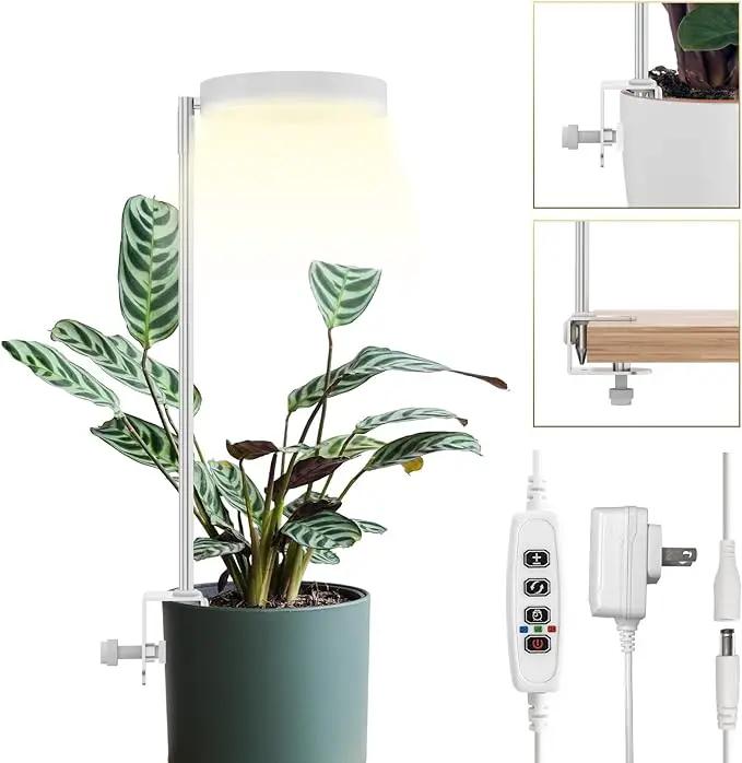 GLOWRIUM Grow Lights for Indoor Plants, Full Spectrum Plant Lights with Clip, Height Adjustable&3 Spectrum Mode, 3/9/12h Automatic Timer, 10 Dimmable Brightness, Mini Halo Grow Lights for Small Plant by GreenHaven Gardens