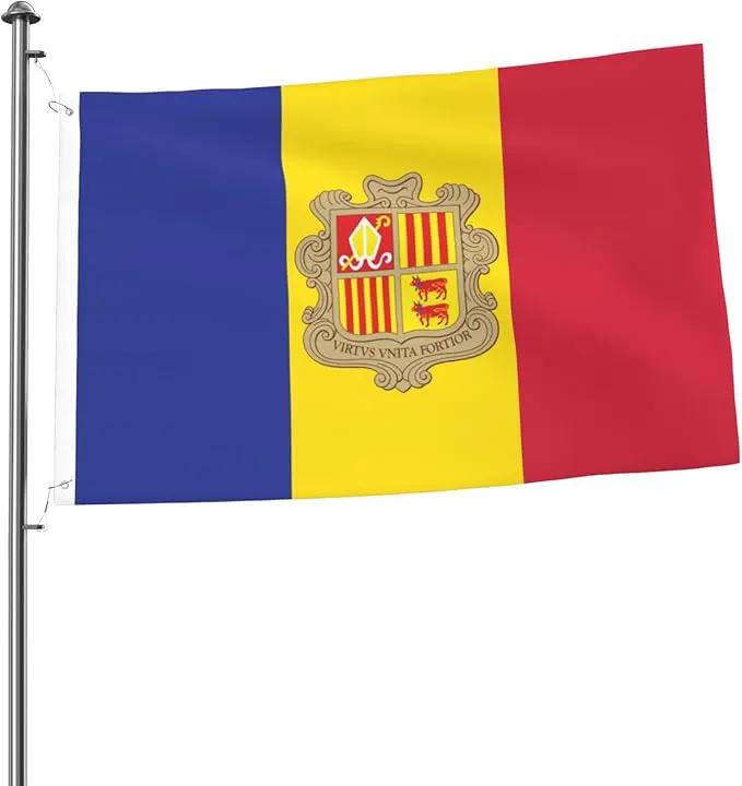 Andorran Flag Garden Yard House 2x3 ft Flags Double Sided Print Banner Indoor Outdoor Party Home Decorations for Boat Dorm House Balcony by GreenHaven Gardens