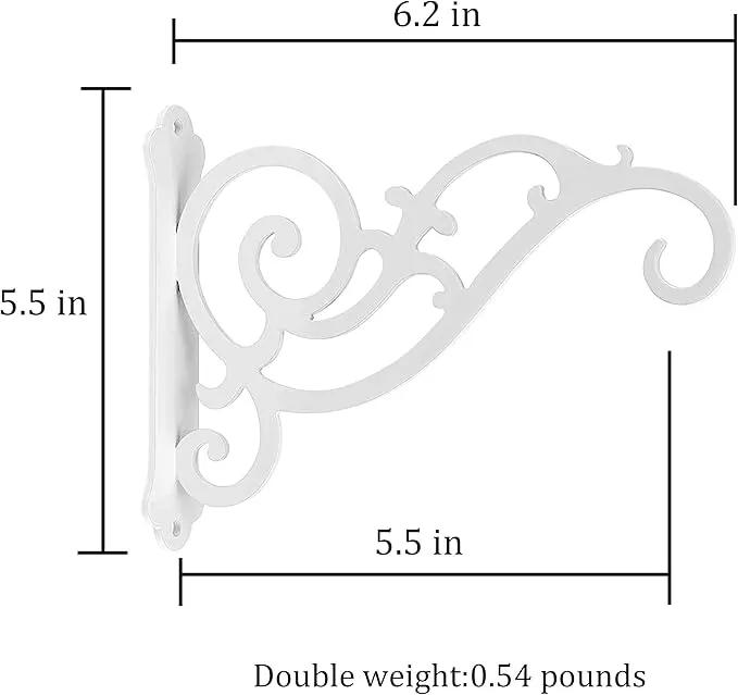 YOYOSO Sunshine Iron Hanging Planter Bracket, 2 Pcs 6-Inch Wall Hooks for Hanging Birds Feeders, Latern, Wind Chimes, Coat, Decorative Indoor Outdoor (Screws Included, White) by GreenHaven Gardens