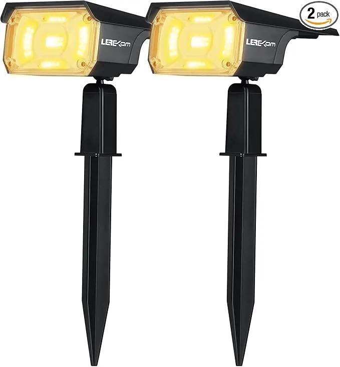 40 LEDs Spotlights,IP65 Waterproof Solar Powered Landscape Spotlights 2-in-1 Wall Light, Outdoor Landscaping Lights Auto On/Off for Yard Garden 2Pack Warm-White by GreenHaven Gardens