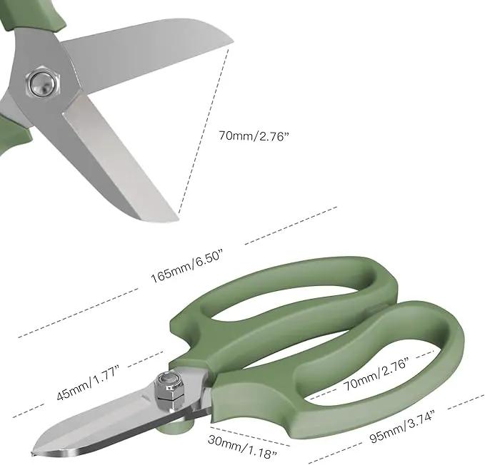 Flower Scissors, Strong Floral Shears, Premium Steel Garden Pruning Shears Floral Fruits Leaf Scissors Hand Pruner Snip Trimming Tool for Gardening Flower Arrangement, Avocado Green by GreenHaven Gardens