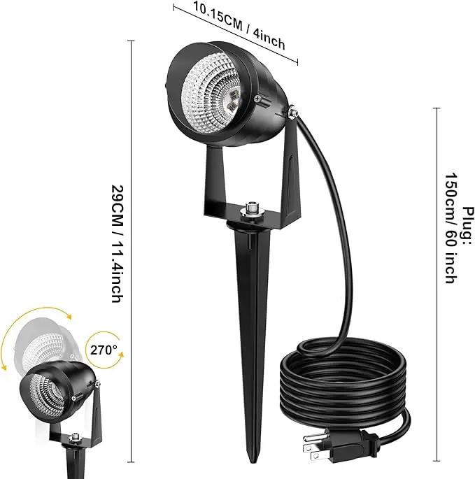 1500LM LED High Brightness Outdoor Landscape Lighting 15W RGBCW Color Changing Landscape Lights Remote Control Spot-Lights with Plug in IP66 Waterproof Flood Light for Garden - 4 Pack by GreenHaven Gardens