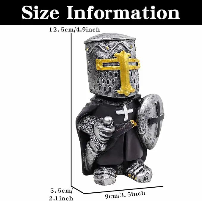 nezababy 8 pcs Knight Gnomes Guard Garden Statue Decoration Medieval Wee Crusader Battle Swordsman Fighting Outdoor Figurines Lawn Decor Resin (G) by GreenHaven Gardens