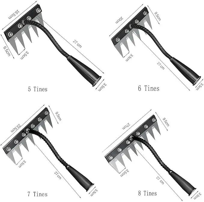 Gardening Hand Weeder Puller Tool, Manual Weeder with Detachable Blade Weeder Puller Tool,High-Carbon Steel Weed Removal Tool for Farm Lawn Garden, 5/6/7/8 Teeth Sizes (5 Teeth) by GreenHaven Gardens