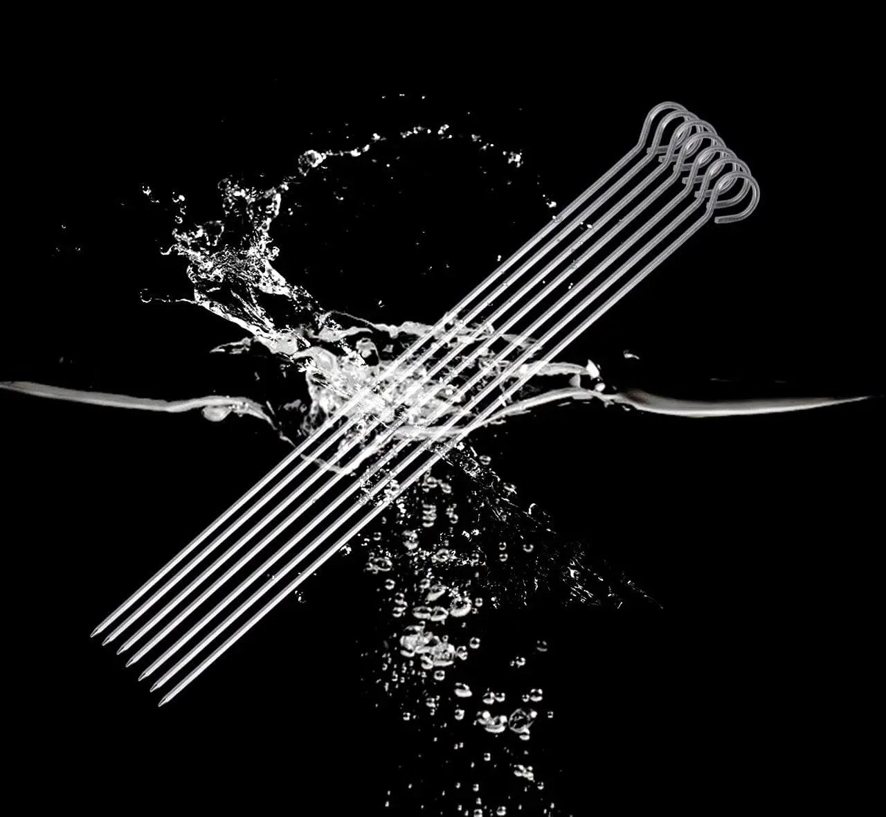 14 Inch Long Square kebab skewers,BBQ Stainless Steel Skewers,12 Pack (BBQ Skewers Square 14inch-12p)