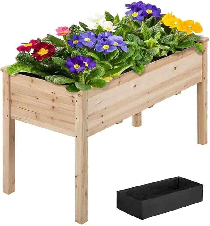 Yaheetech 1pc Raised Garden Bed 48x24x30in Elevated Wooden Horticulture Planter Box with Legs Standing Growing Bed for Gardening/Backyard/Patio/Balcony by GreenHaven Gardens