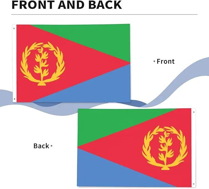 Eritrea Eritrean Flag Garden Yard House 2x3 ft Flags Double Sided Print Banner Indoor Outdoor Party Home Decorations for Boat Dorm House Balcony by GreenHaven Gardens