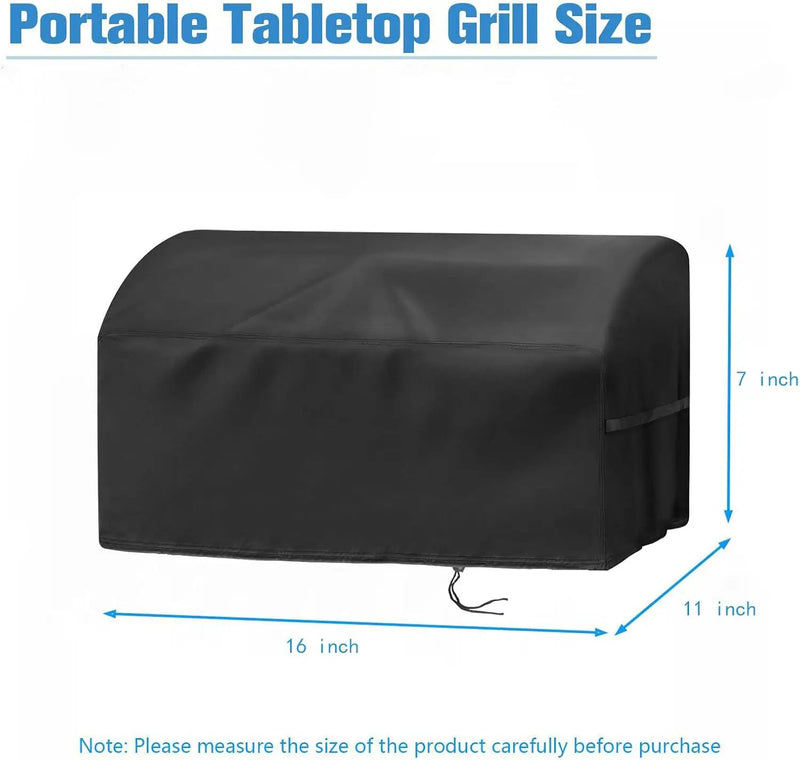 Grill Cover for Hibachi Grill,Outdoor Waterproof Small Tabletop Grill Cover Heavy Duty Camping BBQ Grill Cover - 16 x 11 x 7 Inch by GreenHaven Gardens