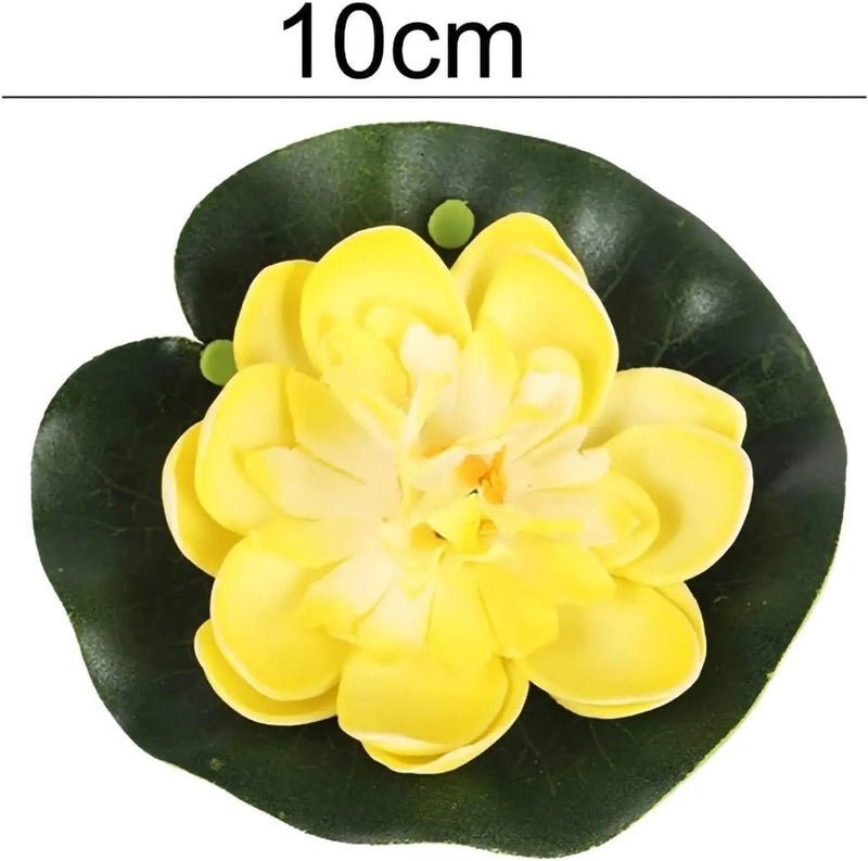 4 Pieces Artificial Floating Lotus Flowers with Lily Pads, Decorative Foam Water Plants for Pond, Pool, Garden Fish Tank Aquarium Home Garden Special Decoration Outdoor Décor,Artificial Flowers by GreenHaven Gardens