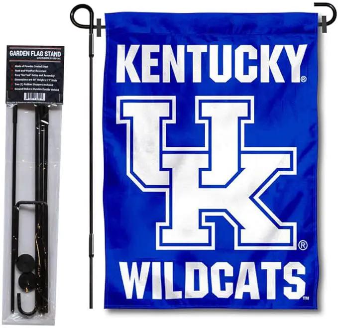 College Flags & Banners Co. Kentucky Wildcats Garden Flag with Pole Stand Holder by GreenHaven Gardens