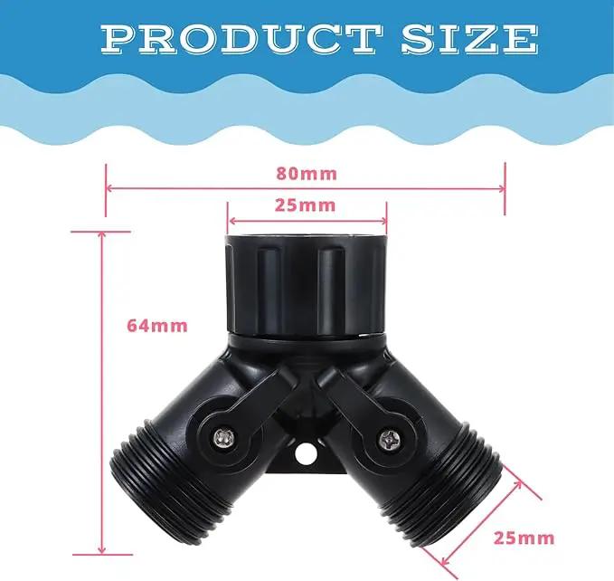 6pcs Garden Hose Adapters Kit, 2 Way Y Water Splitter Connector with 3/4'' Faucet Convert to 1/4'' Drip Irrigation Tubing Adapters, Garden Outdoor Watering Hose Connectors Set by GreenHaven Gardens
