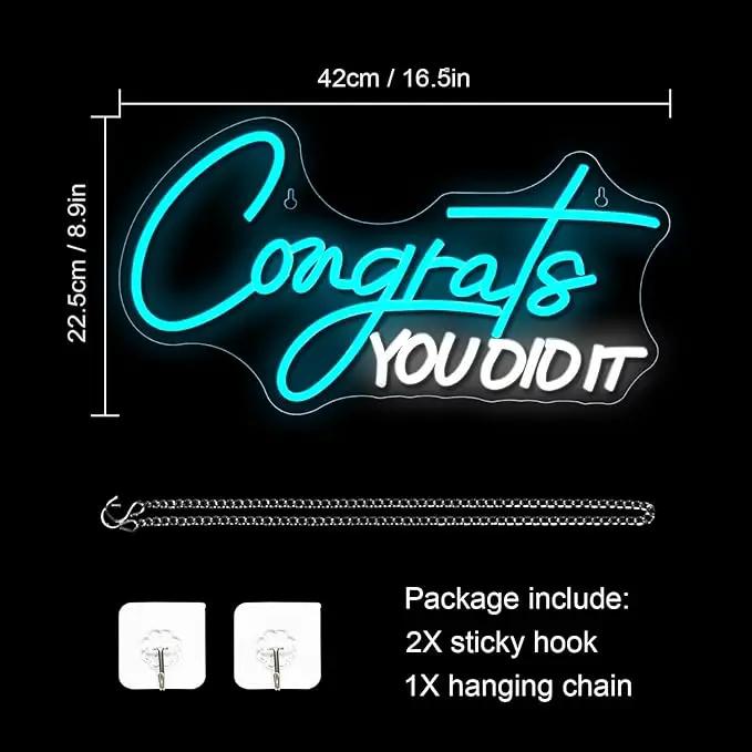 WLHOPE Congrats Grad Neon Sign for 2025 Graduation Decorations LED Neon Light Decor for Graduation Party Gift, Adjustable Congrats Led Sign for Class Room Dorm Backdrop by GreenHaven Gardens