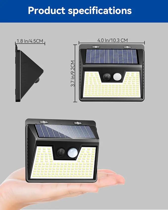 Peasur LED Solar Lights Outdoor Motion Sensor, 2 Packs Waterproof Solar Power Fence Security Lighting, 3 Mode Yard Deck Lamp for Wall Stairs Home Outside Warm White by GreenHaven Gardens