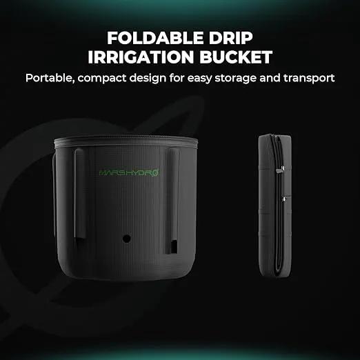 MARS HYDRO 2025 New Auto Drip Irrigation Kits with 13 Gallon Foldable Bucket, 24W Upgraded Water Pump, 8 Drip Emitters, Garden Watering System for Grow Tent Indoor, Lawn, Greenhouse, Yard by GreenHaven Gardens