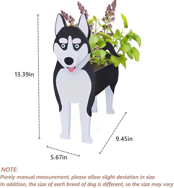 Siberian Husky Dog Planter Plant Pots,Cute Garden Dog Flower Planter,Dog Planters Birthday Gifts for Women,Office,Indoor/Outdoor Decor（9.45 * 5.67 * 13.39in） by GreenHaven Gardens