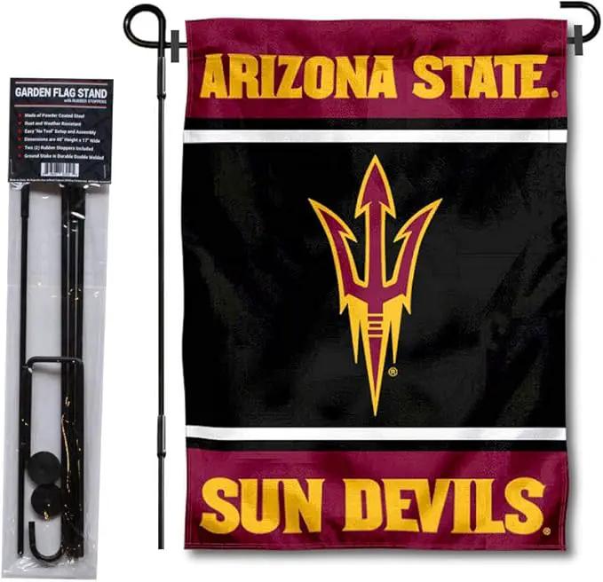 College Flags & Banners Co. Arizona State Sun Devils Garden Flag with Stand Holder by GreenHaven Gardens