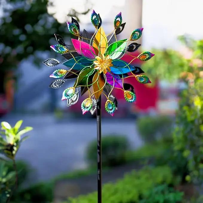 DREAMYSOUL Outdoor 360 Degree Wind Spinner, Metal Wind Spinners for Yard and Garden Large Wind Sculpture Garden Decor (66 * 16 Inches) by GreenHaven Gardens