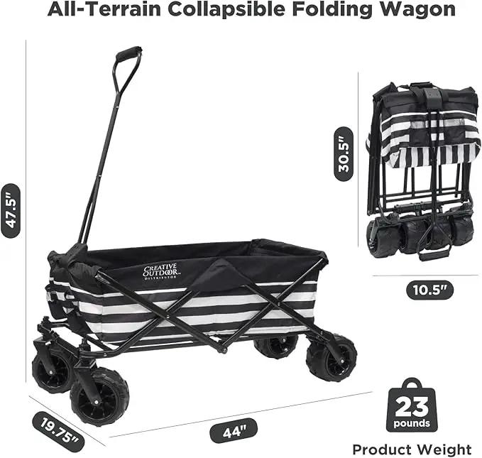 Creative Outdoor Original Folding Wagon All-Terrain Wheels by GreenHaven Gardens