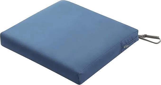 Classic Accessories Ravenna Water-Resistant 21 x 19 x 3 Inch Patio Seat Cushion, Empire Blue, Chair Seat Cushion by GreenHaven Gardens