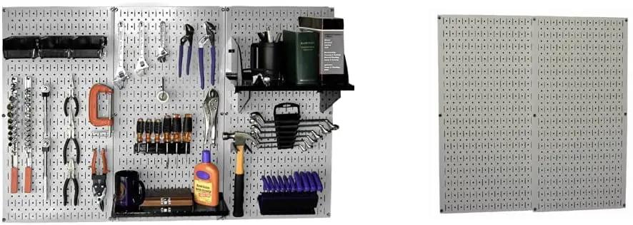 Wall Control Metal Pegboard Tool Organizer and Gray Metal Pegboard Pack by GreenHaven Gardens