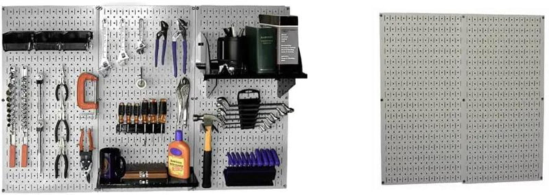 Wall Control Metal Pegboard Tool Organizer and Gray Metal Pegboard Pack by GreenHaven Gardens