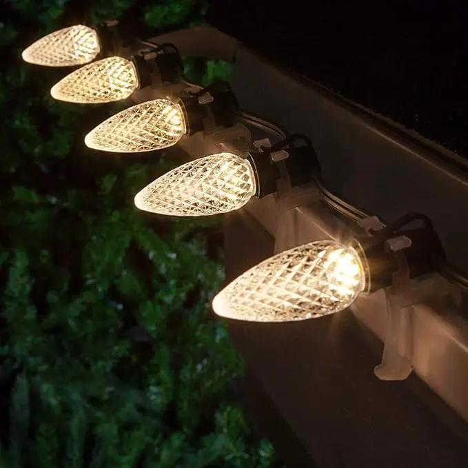 100Pack C9 Replacement LED Light Bulbs, Strawberry Christmas Bulb 2700K Soft White Shatterproof & Waterproof Outdoor String Light Bulbs, E17 Candelabra Base Edison Bulbs for Holiday Decoration by GreenHaven Gardens
