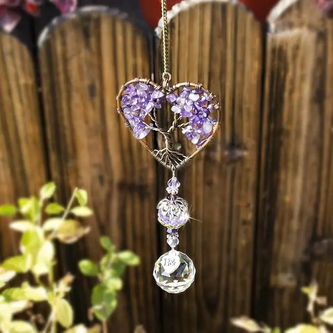 H&D HYALINE & DORA Sun Catcher Crystal Tree of Life Rainbow Maker Drops Hang for Window, Home Decor, Car Charms by GreenHaven Gardens