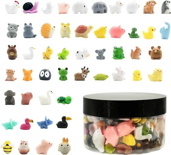 Mini Resin Animals Figurines Set, 100 PCS Tiny Resin Figures for Crafts Landscape Miniature Garden Decor by GreenHaven Gardens