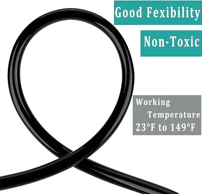 Black Vinyl Tubing 3/4” ID × 1” OD - 10 Feet PVC Flexible Plastic Tube Hybrid Hose, Transfer Water Air Oil for Pond Fountain Garden, Non-toxic and BPA free by GreenHaven Gardens
