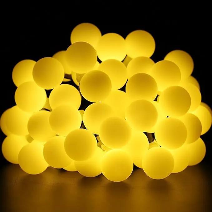 Globe Ball Fairy Lights, 50 LEDs 23ft/7M Solar Led Globe String Lights Waterproof with Two Lighting Modes for Garden Outdoor Party Christmas Decoration (Warm White) by GreenHaven Gardens
