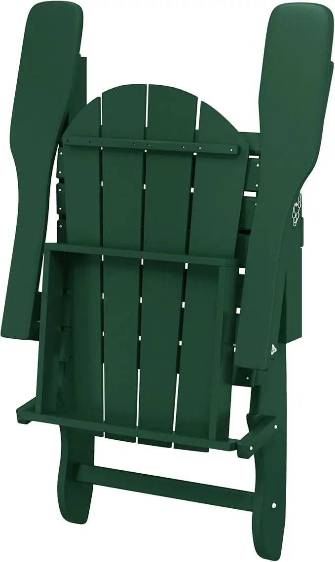 Westin Outdoors Laguna WO Home Furniture Adirondack Chair 4 PC Set Classic Outdoor Patio Folding Chair for Bon Fire Pit Lawn Backyard Beach Plastic Weather-Resistant (Dark Green) by GreenHaven Gardens