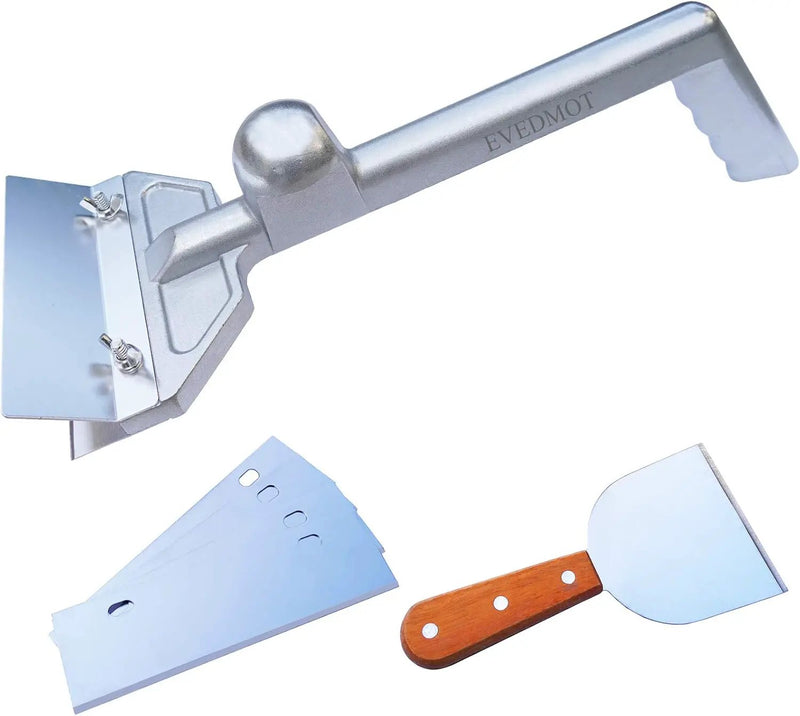Heavy Duty Grill Scraper Commercial Griddle Scraper Set with 5 Blades, Casting Aluminum Flat Top Grill Scrapers with Small Slant Edge Grill Scraper by GreenHaven Gardens