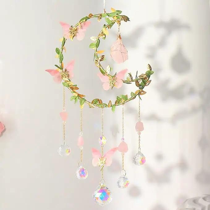 Butterfly Crystal Sun Catcher Hanging Good Luck Charms Suncatcher Room Decor Prism Rainbow Maker for Windows Home Office, Blessed Gift Ideas for Chrismas Thanksgiving Birthday by GreenHaven Gardens