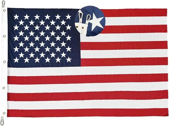 Homissor American Flag 12x18 Ft Large US Flags- Giant United State Flag Heavy Duty Outdoor Embroidered Stars for All Weather High Wind Sewn Stripes With Brass Grommets by GreenHaven Gardens