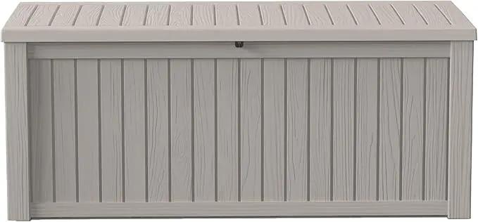 150Gal Outdoor Deck Box Waterproof, Lager Patio Storage Box Indoor and Outdoor Use, Lockable Resin Storage Bin for Patio Furniture Cushions Garden Tools, Package Delivery,UV Resistant-Grey by GreenHaven Gardens