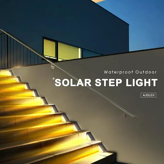 LED Solar Step Lights Waterproof Outdoor Stair Lights, Warm White Solar Deck & Pathway Lights IP67 for Yard, Patio, Garden, Front Door, Driveway, Porch 2PK by GreenHaven Gardens