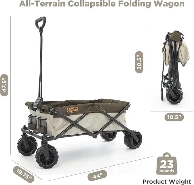 Creative Outdoor Original Folding Wagon All-Terrain Wheels by GreenHaven Gardens
