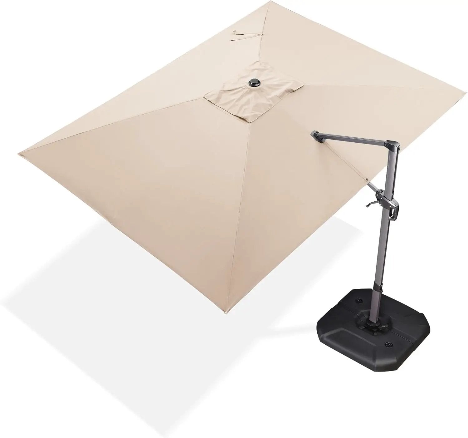 PURPLE LEAF 9' X 11.5' Patio Umbrella Outdoor Cantilever Rectangle Umbrella Aluminum Offset Umbrella with 360-degree Rotation for Garden Deck Pool Patio, Beige by GreenHaven Gardens