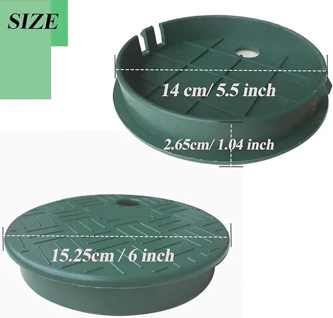 2 Pcs Valve Box Cover Lid ID 5.5" OD 6" Replacement Valve Box Irrigation Cover Ground Sprinkler Cover icv Cover Sprinkler Box Cover Lid Sprinkler Covers Garden Lawn Irrigation Box Lid by GreenHaven Gardens