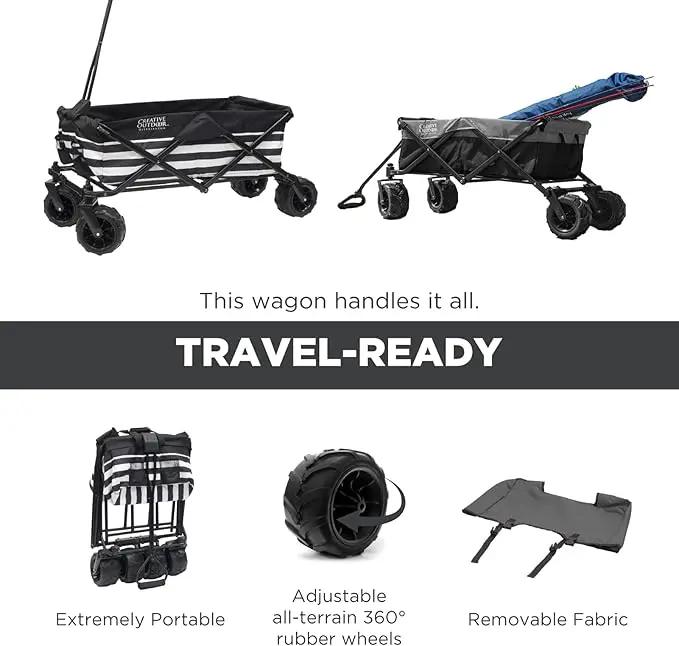 Creative Outdoor Original Folding Wagon All-Terrain Wheels by GreenHaven Gardens
