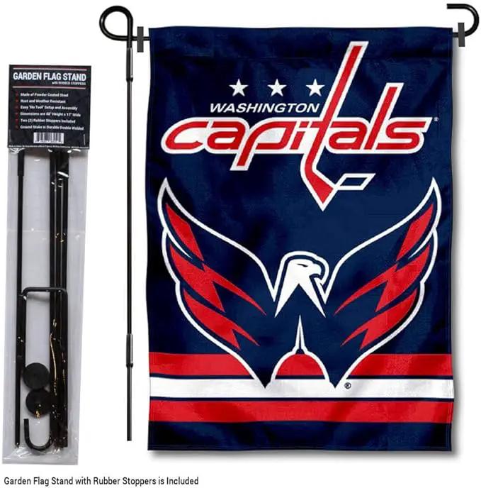 WinCraft Washington Capitals Garden Flag with Pole Stand Holder by GreenHaven Gardens
