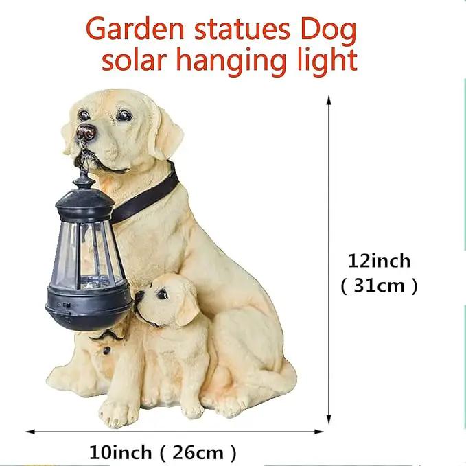 Garden Statues Dog Solar Hanging Light, Courtyard Resin Simulated Handicraft Dog Statue Ornament, Garden Yard Entrance Decoration. by GreenHaven Gardens