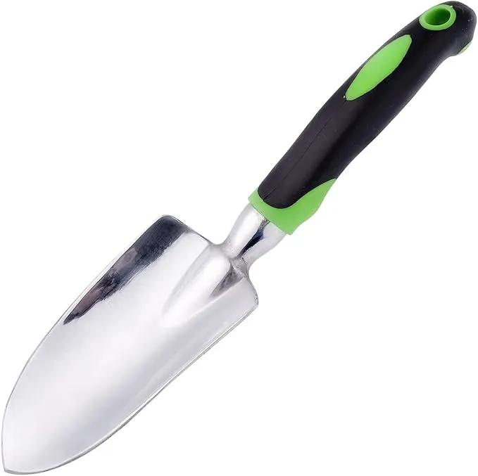 Garden Trowel - Stainless Steel - Ergonomic Grip Hand Tools Set with Soft Rubberized Non-Slip Handle for Transplanting, Weeding, Moving and Smoothing Digging & Planting by GreenHaven Gardens