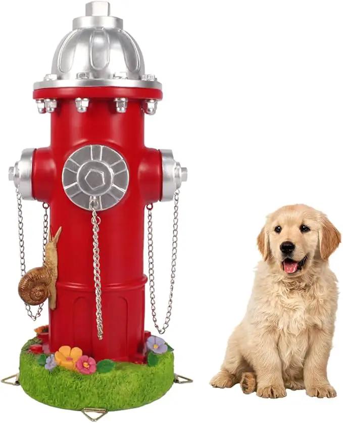 Large Dog Fire Hydrant Pee Post Training Statues with Snail Puppy Pee Training Post Resin Garden Fire Hydrant Figurines for Indoor Outdoor Decor by GreenHaven Gardens