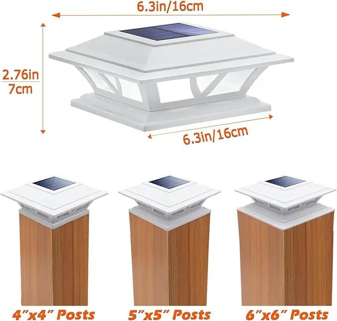 SIEDiNLAR Solar Post Lights Outdoor 2 Modes LED Fence Deck Cap Light for 4x4 5x5 6x6 Posts Garden Patio Decoration Warm White/Cool White Lighting White (4 Pack) by GreenHaven Gardens